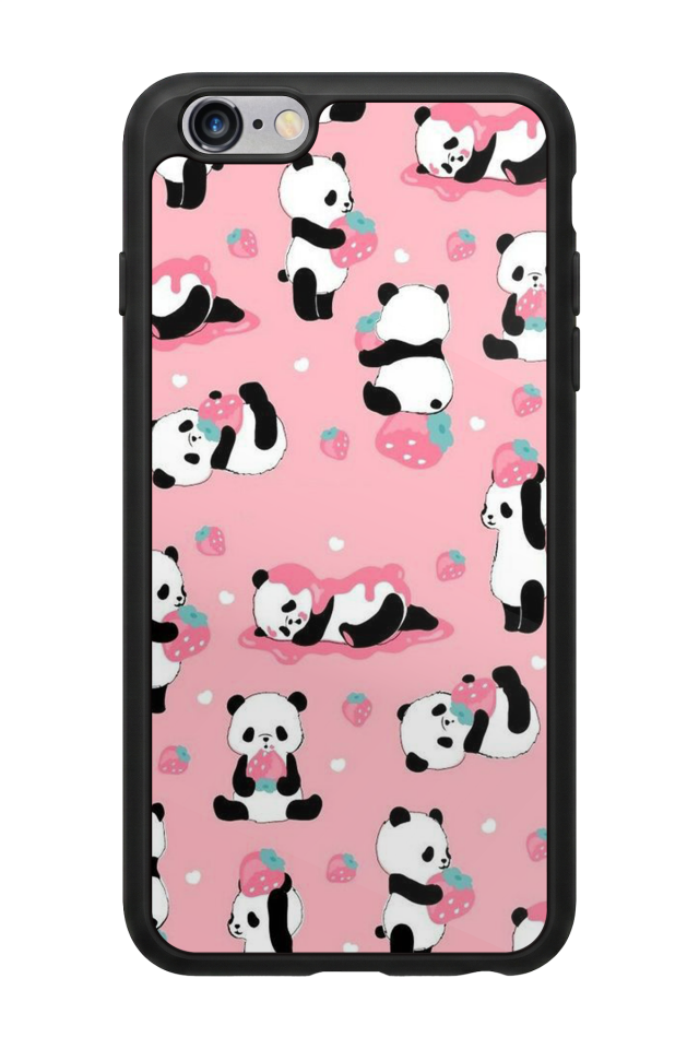 iPhone 6s Plus Uyumlu Panda Tasarımlı Glossy Premium Kılıf