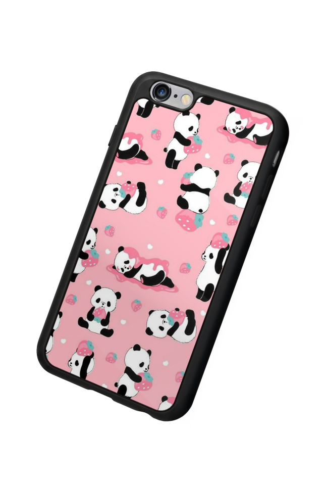 iPhone 6s Plus Uyumlu Panda Tasarımlı Glossy Premium Kılıf