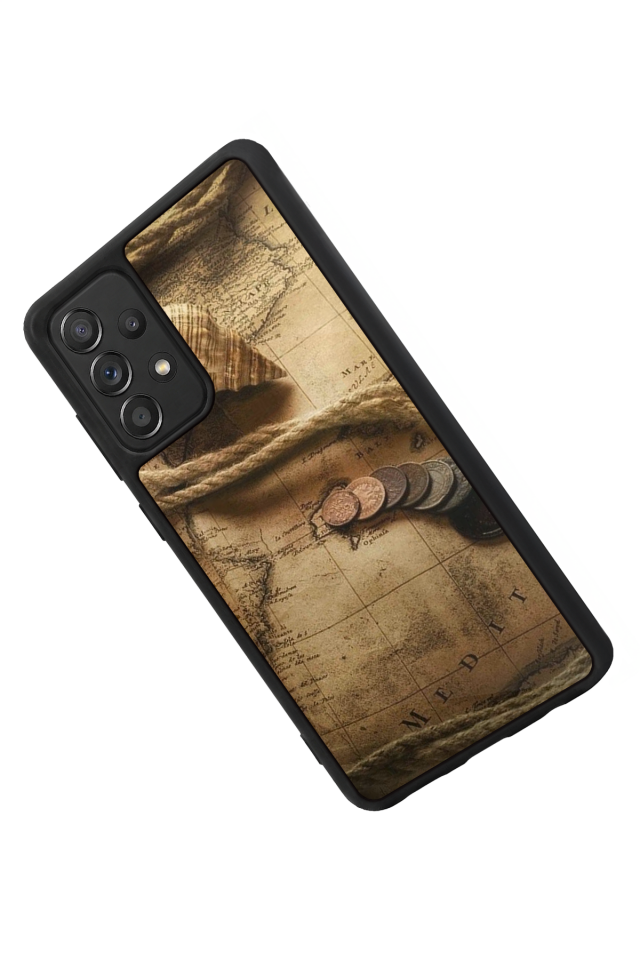 Samsung Galaxy A72 Uyumlu Pusula Tasarımlı Glossy Premium Kılıf