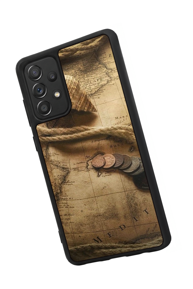 Samsung Galaxy A72 Uyumlu Pusula Tasarımlı Glossy Premium Kılıf