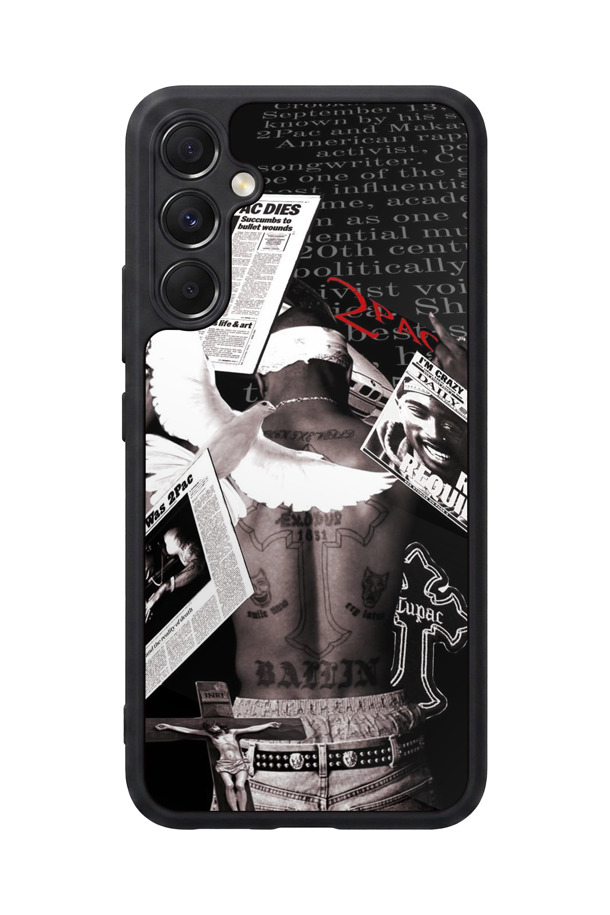 Samsung Galaxy M34 Uyumlu Tupac Tasarımlı Glossy Premium Kılıf