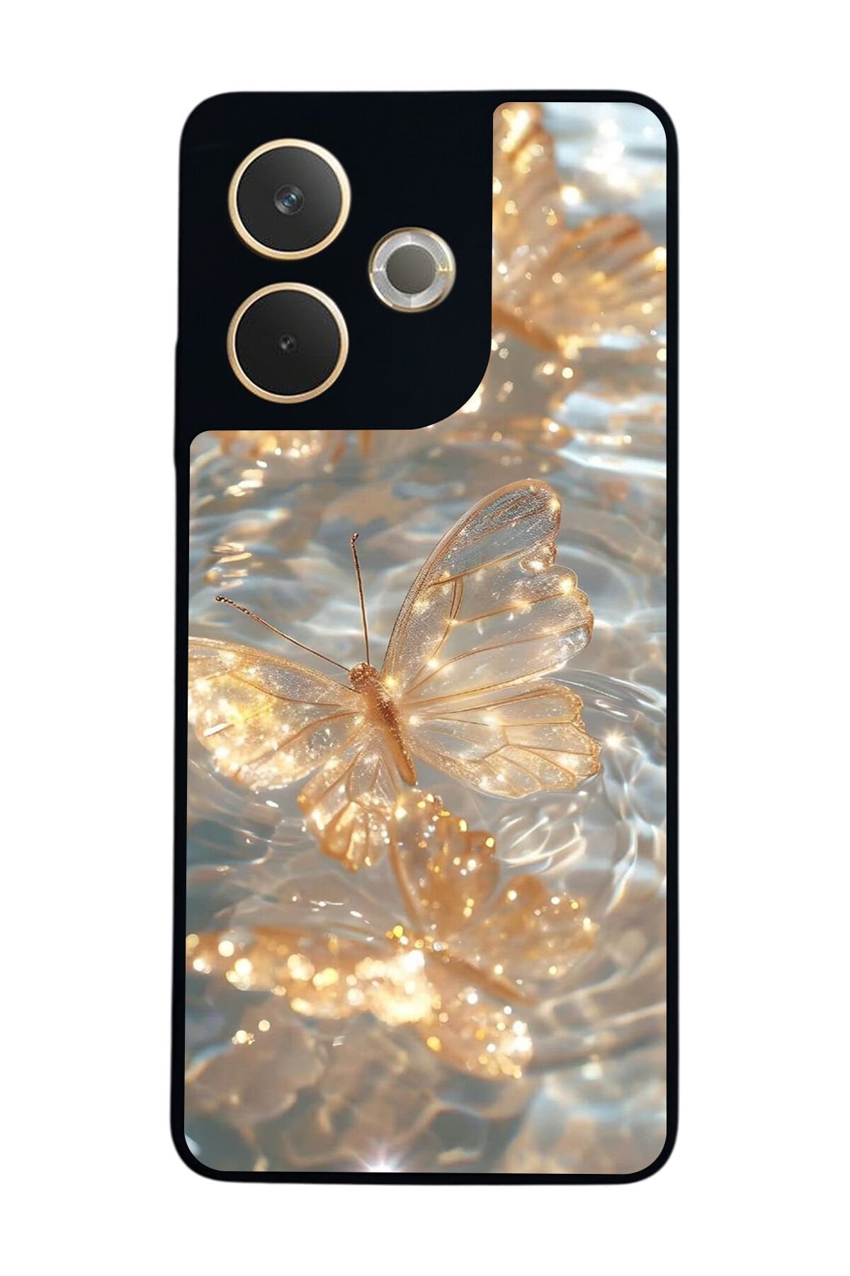 Oppo A5 Pro Uyumlu Kelebek Tasarımlı Glossy Premium Kılıf