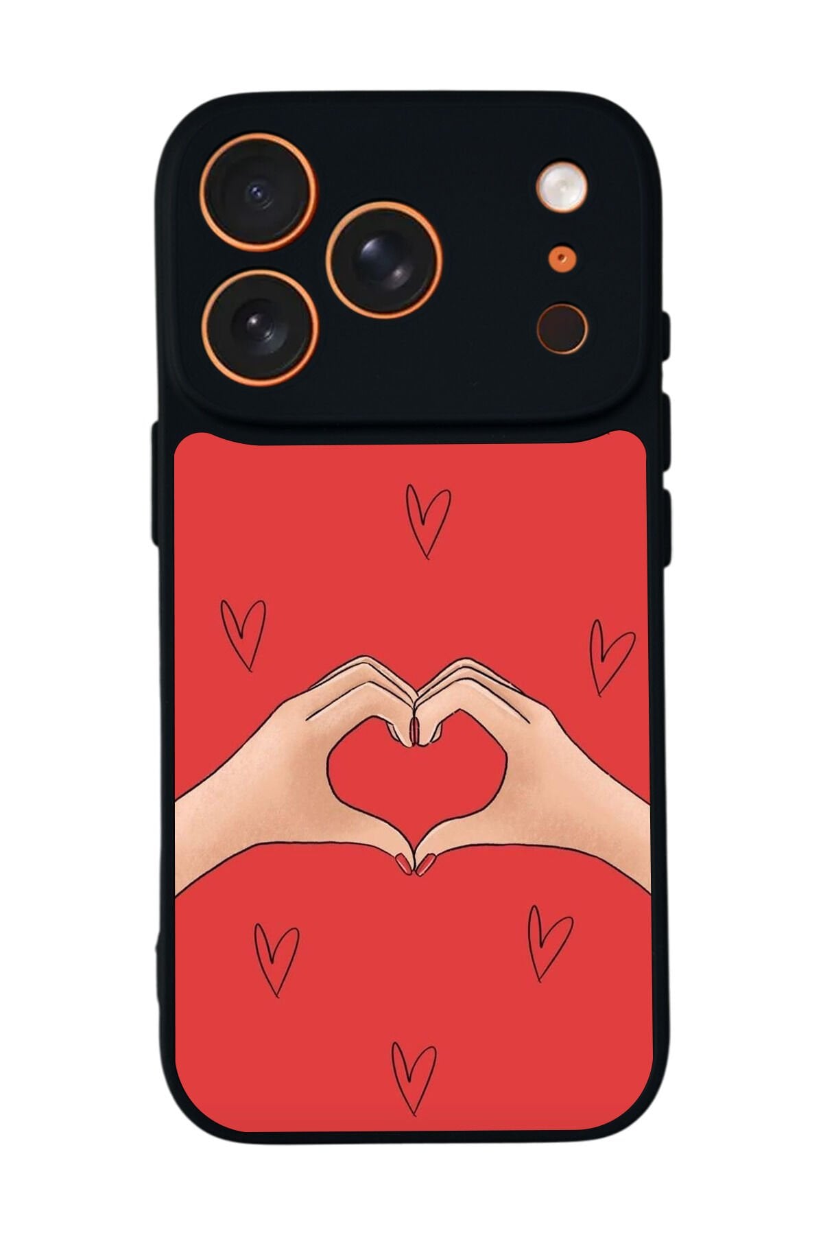 iPhone 17 Pro Uyumlu Kalp Love Tasarımlı Glossy Premium Kılıf
