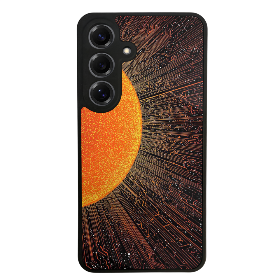 Samsung Galaxy S25 Uyumlu Güneş Tasarımlı Glossy Premium Kılıf