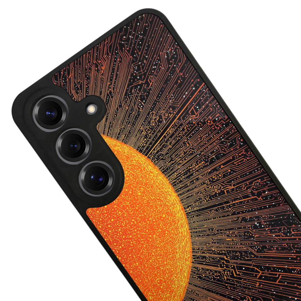 Samsung Galaxy S25 Uyumlu Güneş Tasarımlı Glossy Premium Kılıf