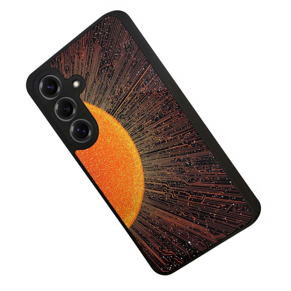 Samsung Galaxy S25 Uyumlu Güneş Tasarımlı Glossy Premium Kılıf