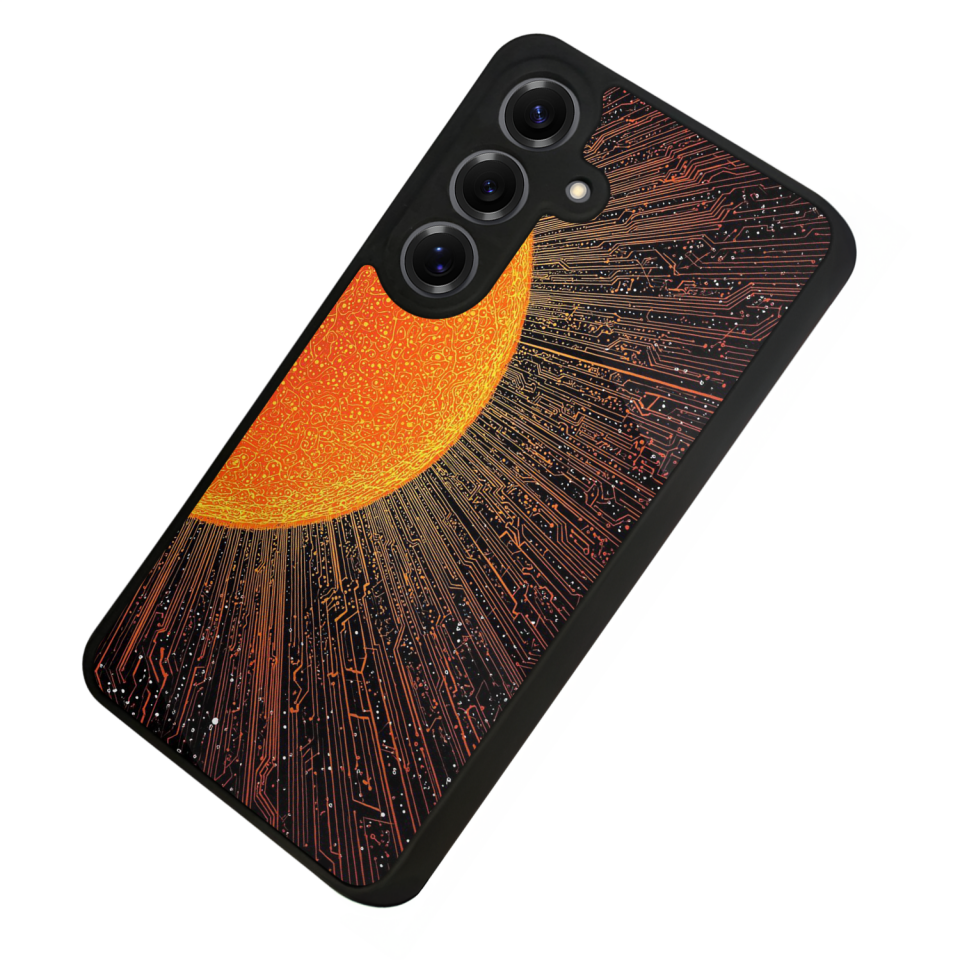 Samsung Galaxy S25 Uyumlu Güneş Tasarımlı Glossy Premium Kılıf