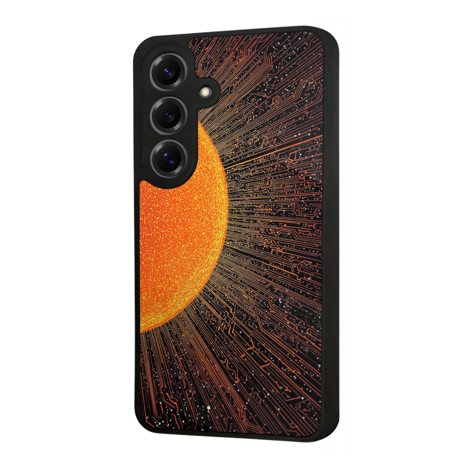 Samsung Galaxy S25 Uyumlu Güneş Tasarımlı Glossy Premium Kılıf