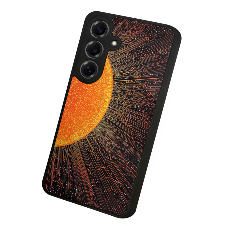 Samsung Galaxy S25 Uyumlu Güneş Tasarımlı Glossy Premium Kılıf