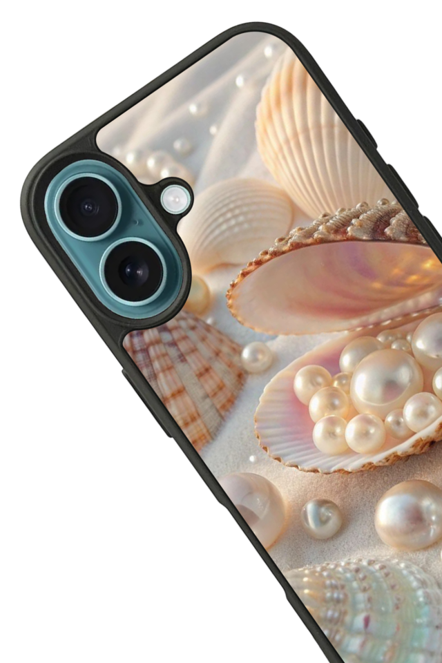 iPhone 16 Plus Uyumlu  İnci Tasarımlı Glossy Premium Kılıf