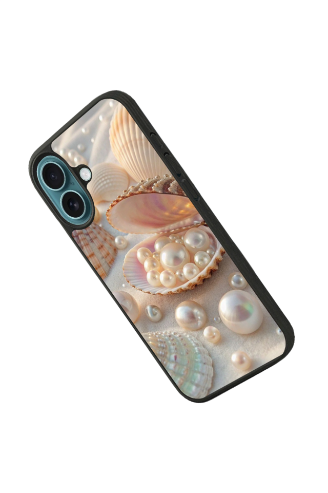 iPhone 16 Plus Uyumlu  İnci Tasarımlı Glossy Premium Kılıf