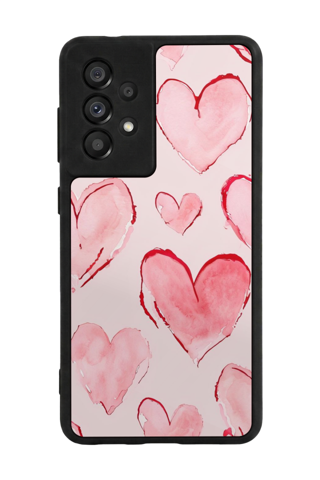 Samsung Galaxy A73 Uyumlu Kalp Love Tasarımlı Glossy Premium Kılıf