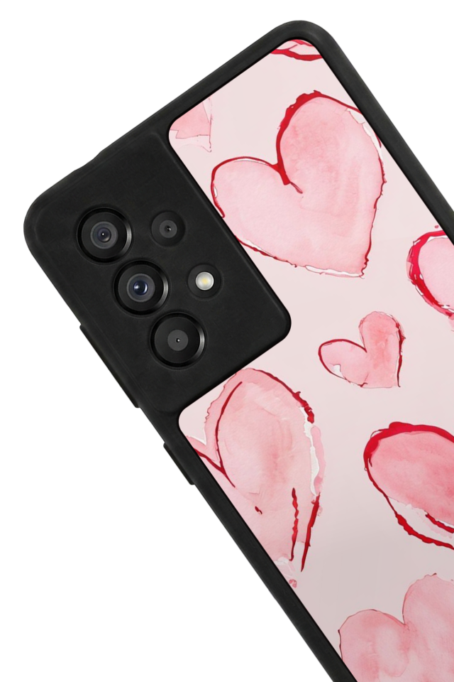 Samsung Galaxy A73 Uyumlu Kalp Love Tasarımlı Glossy Premium Kılıf