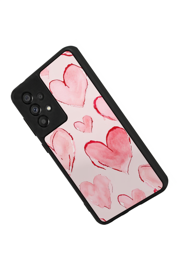 Samsung Galaxy A73 Uyumlu Kalp Love Tasarımlı Glossy Premium Kılıf