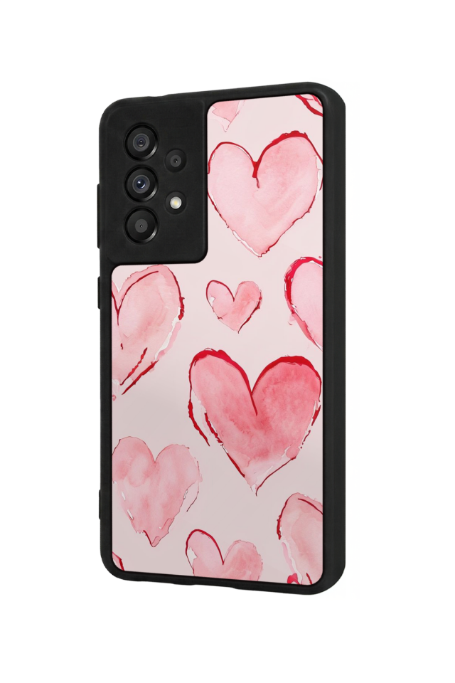 Samsung Galaxy A73 Uyumlu Kalp Love Tasarımlı Glossy Premium Kılıf