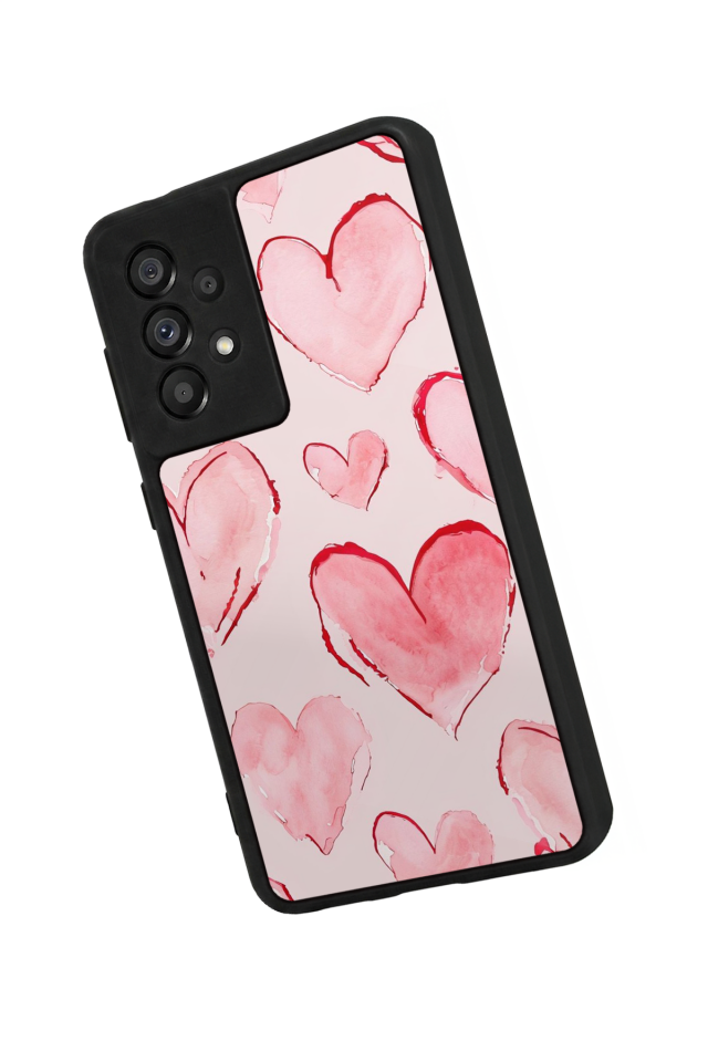 Samsung Galaxy A73 Uyumlu Kalp Love Tasarımlı Glossy Premium Kılıf