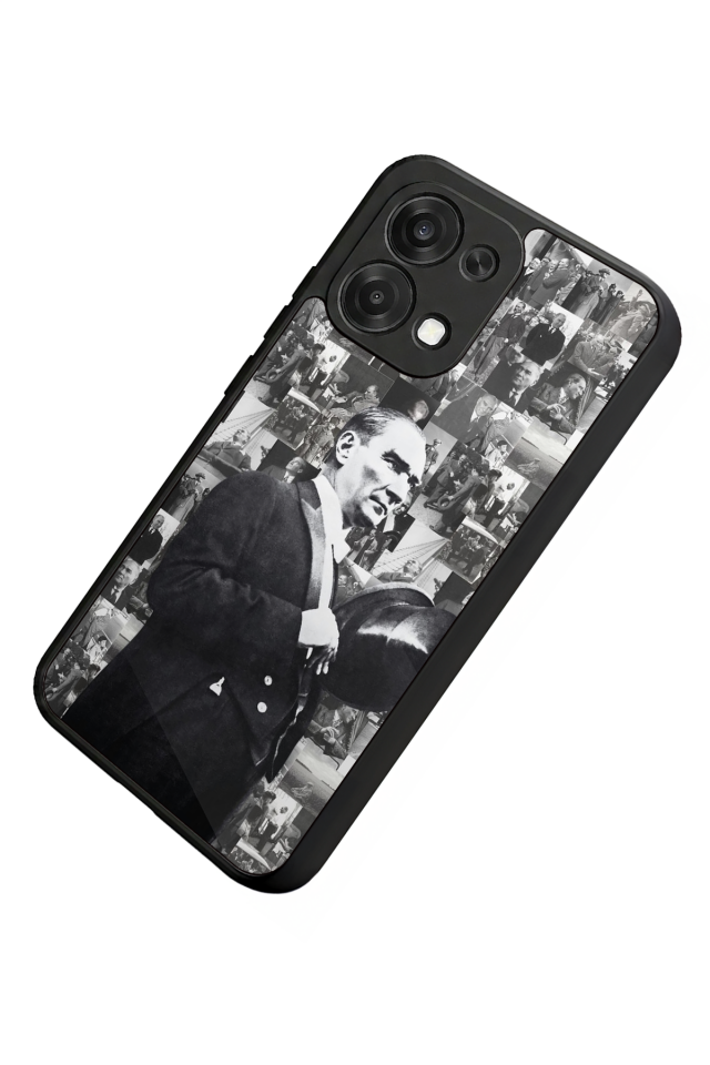 Oppo A6 Pro Uyumlu Mustafa Kemal Ataturk Tasarımlı Glossy Premium Kılıf