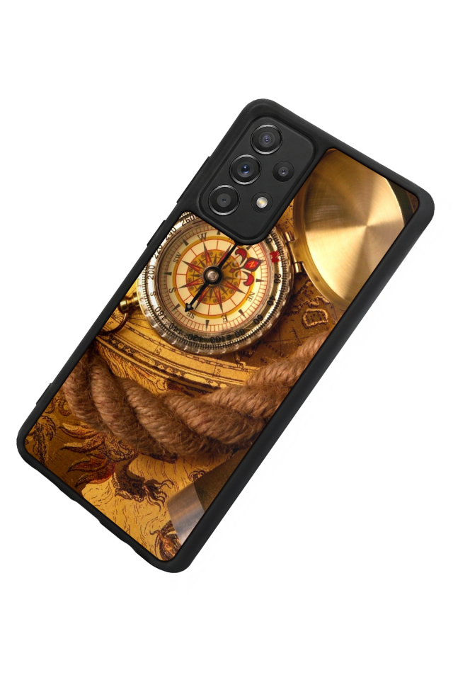 Samsung Galaxy A72 Uyumlu Pusula Tasarımlı Glossy Premium Kılıf