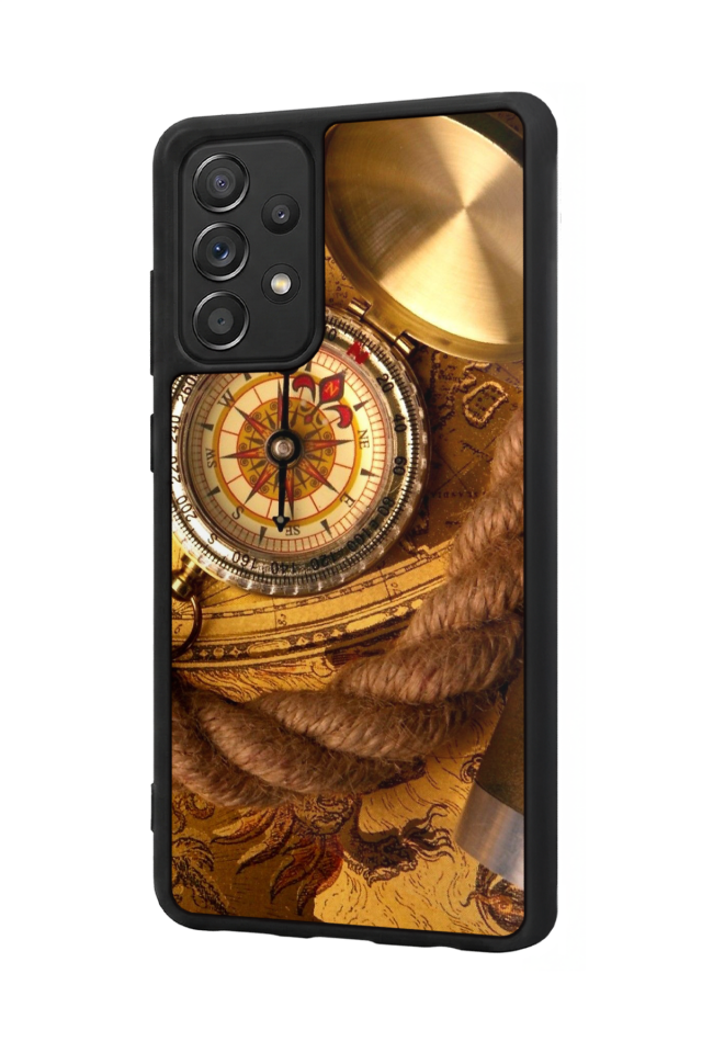 Samsung Galaxy A72 Uyumlu Pusula Tasarımlı Glossy Premium Kılıf