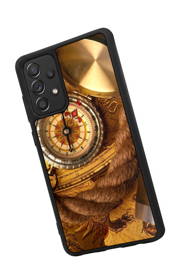 Samsung Galaxy A72 Uyumlu Pusula Tasarımlı Glossy Premium Kılıf