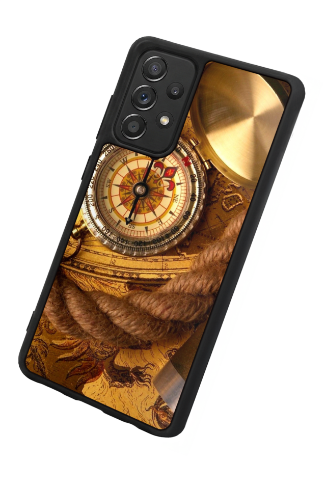 Samsung Galaxy A72 Uyumlu Pusula Tasarımlı Glossy Premium Kılıf
