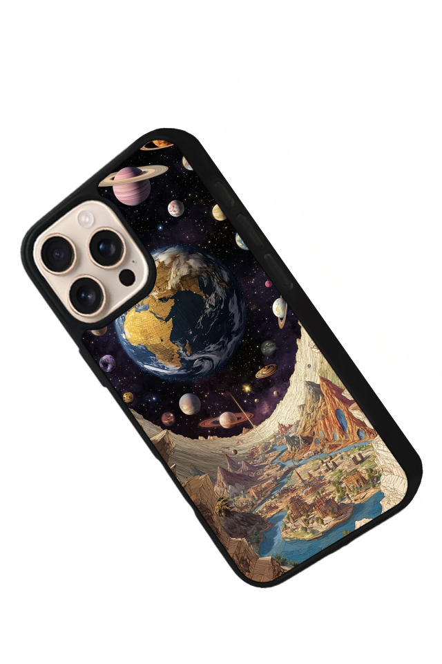 iPhone 16 Pro Max Uyumlu Uzay Tasarımlı Glossy Premium Kılıf
