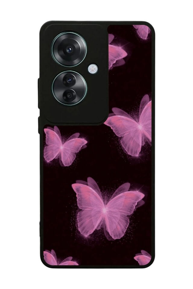 Oppo Reno 11F Uyumlu Kelebek Tasarımlı Glossy Premium Kılıf