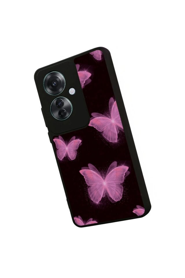 Oppo Reno 11F Uyumlu Kelebek Tasarımlı Glossy Premium Kılıf