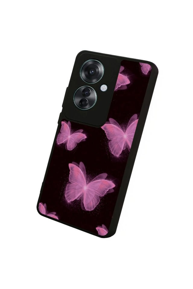 Oppo Reno 11F Uyumlu Kelebek Tasarımlı Glossy Premium Kılıf