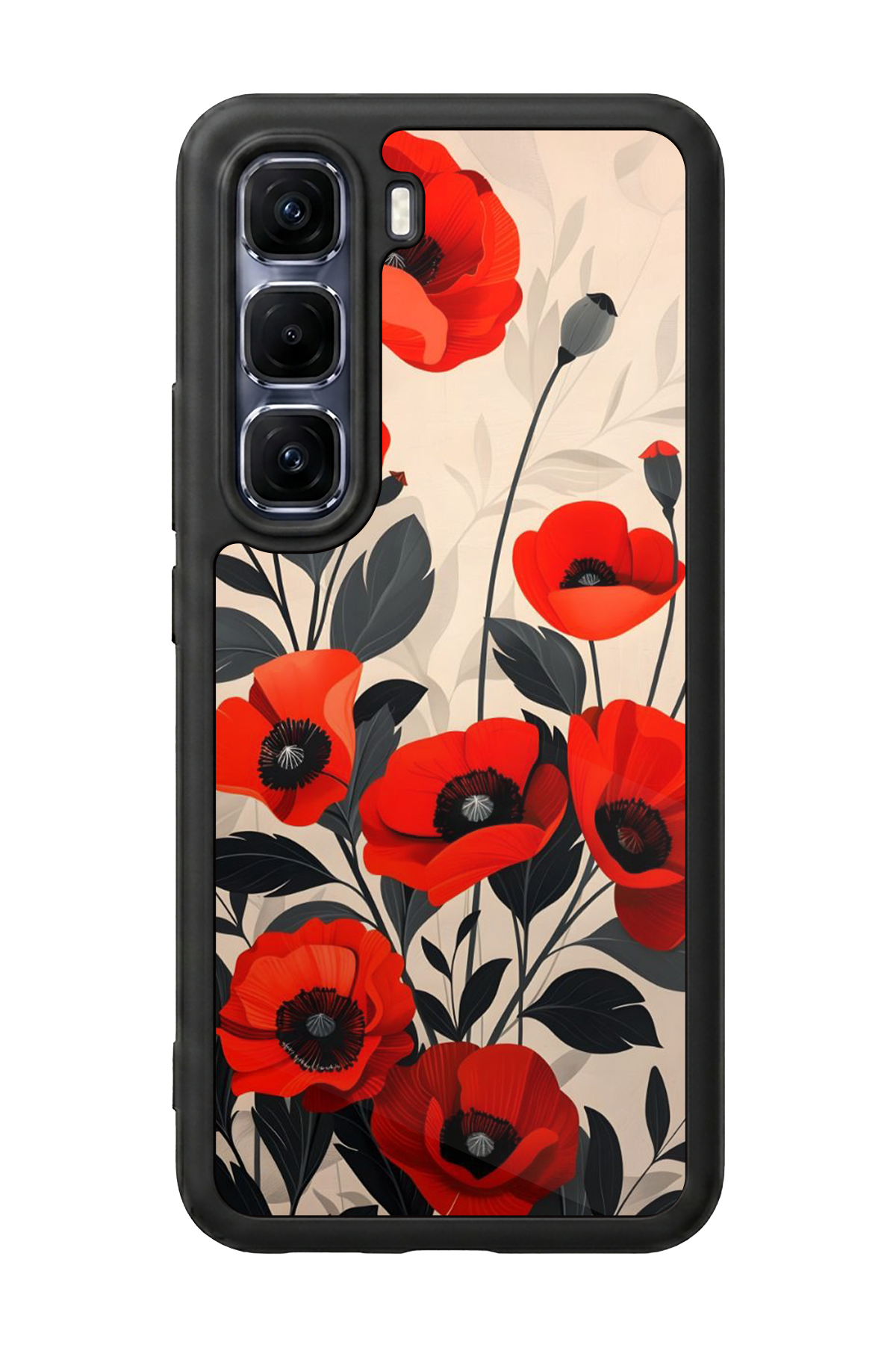 Infinix Hot 60 Pro Plus Uyumlu Floral Tasarımlı Glossy Premium Kılıf
