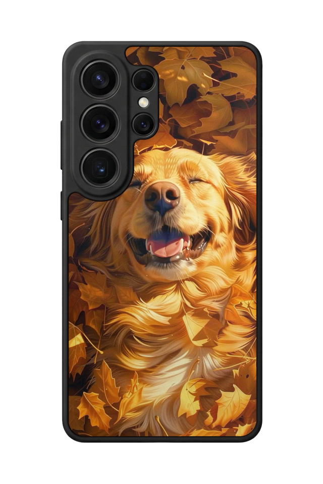 Samsung Galaxy S26 Ultra Uyumlu Golden Kopek Tasarımlı Glossy Premium Kılıf