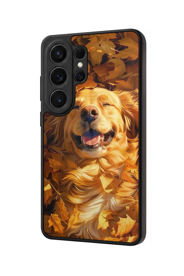 Samsung Galaxy S26 Ultra Uyumlu Golden Kopek Tasarımlı Glossy Premium Kılıf