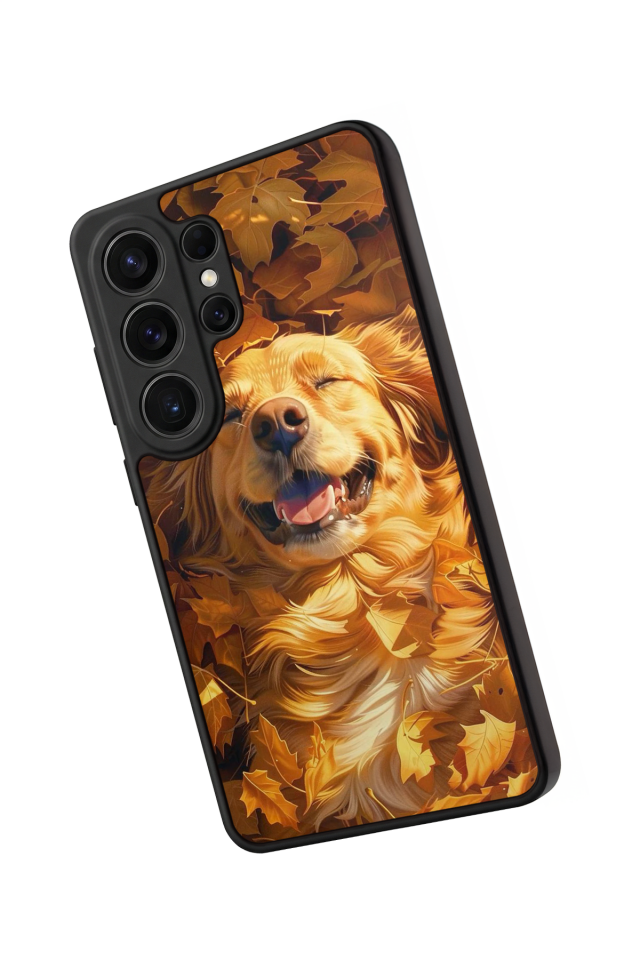 Samsung Galaxy S26 Ultra Uyumlu Golden Kopek Tasarımlı Glossy Premium Kılıf