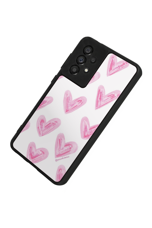 Samsung Galaxy A73 Uyumlu Kalp Love Tasarımlı Glossy Premium Kılıf