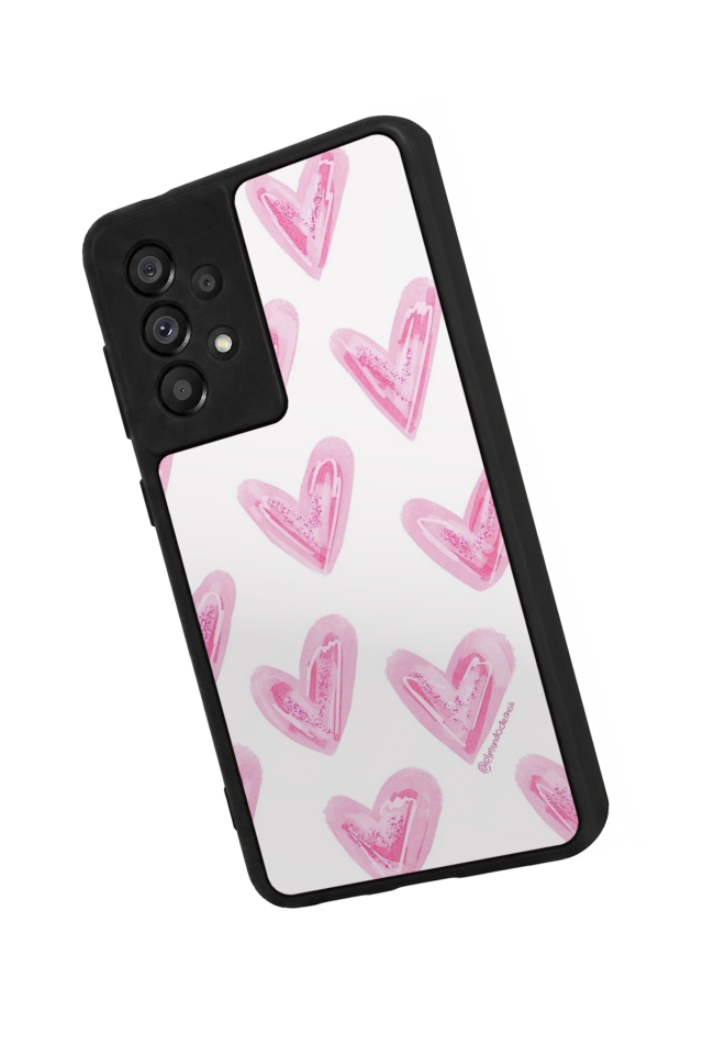 Samsung Galaxy A73 Uyumlu Kalp Love Tasarımlı Glossy Premium Kılıf