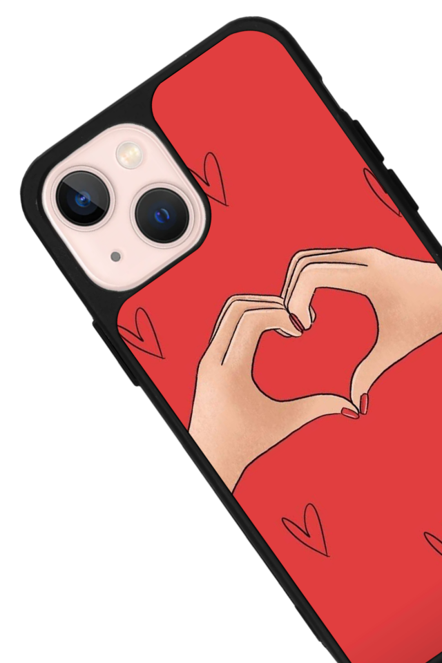 iPhone 14 Plus Uyumlu Kalp Love Tasarımlı Glossy Premium Kılıf
