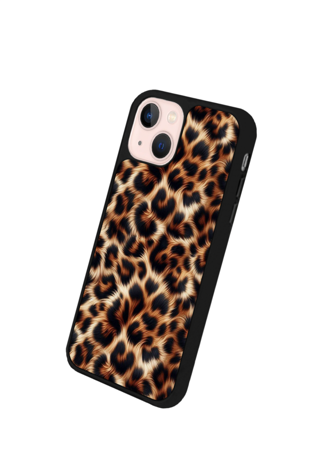 iPhone 15 Uyumlu Leopar Tasarımlı Glossy Premium Kılıf