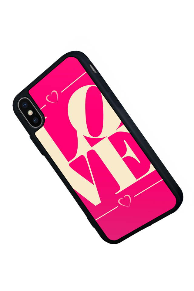iPhone X/ XS Uyumlu Love Tasarımlı Glossy Premium Kılıf