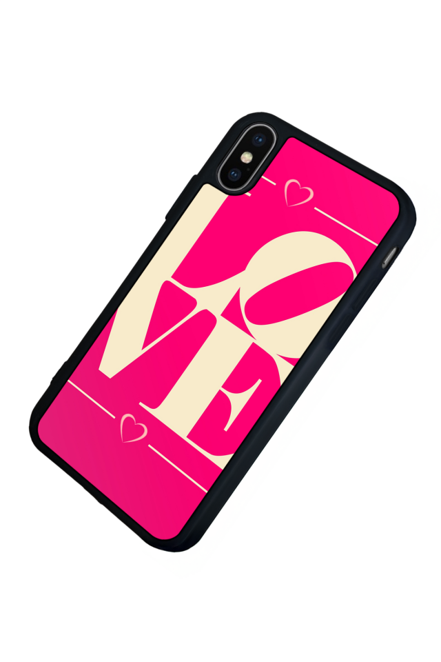 iPhone X/ XS Uyumlu Love Tasarımlı Glossy Premium Kılıf