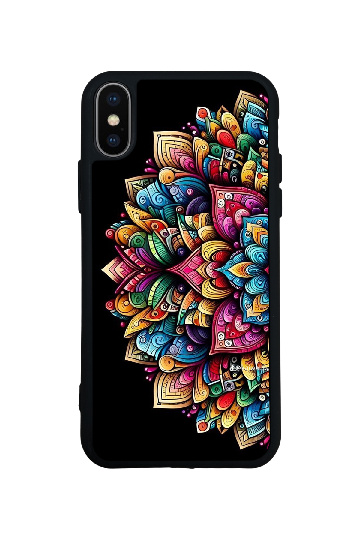 iPhone X/ XS Uyumlu Mandala Tasarımlı Glossy Premium Kılıf