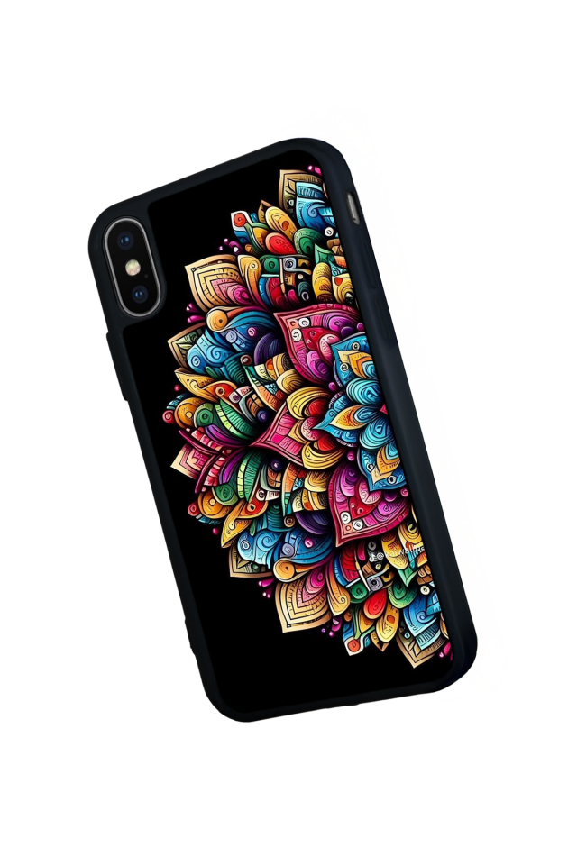 iPhone X/ XS Uyumlu Mandala Tasarımlı Glossy Premium Kılıf