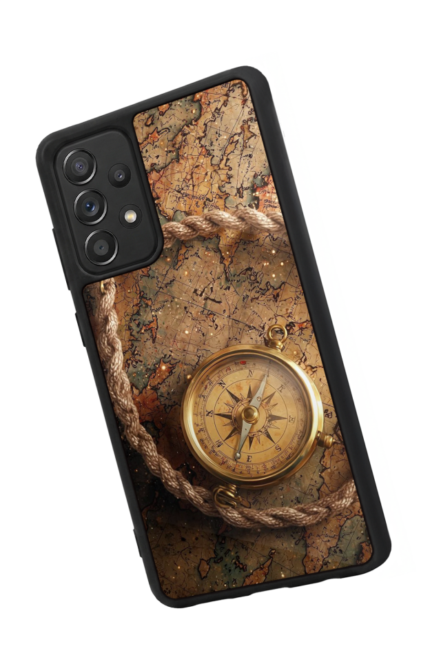 Samsung Galaxy A72 Uyumlu Pusula Tasarımlı Glossy Premium Kılıf