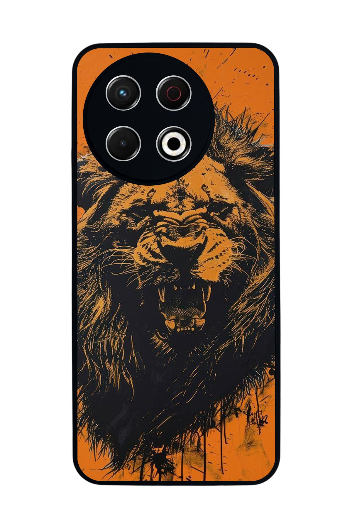 Tecno Spark 30 Pro Uyumlu Aslan Tasarımlı Glossy Premium Kılıf