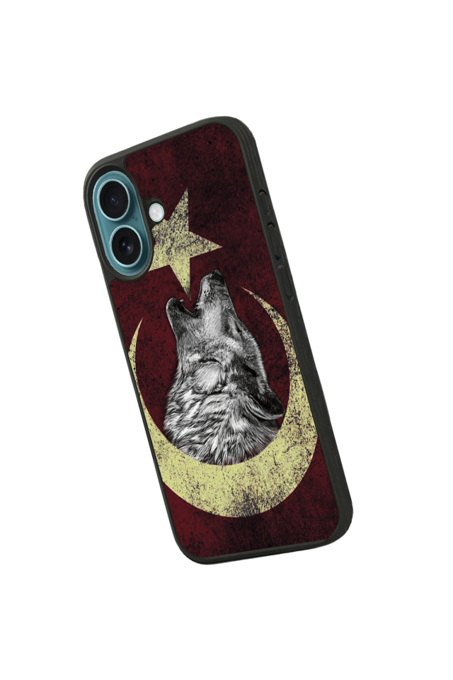 iPhone 16 Plus Uyumlu Bozkurt Tasarımlı Glossy Premium Kılıf