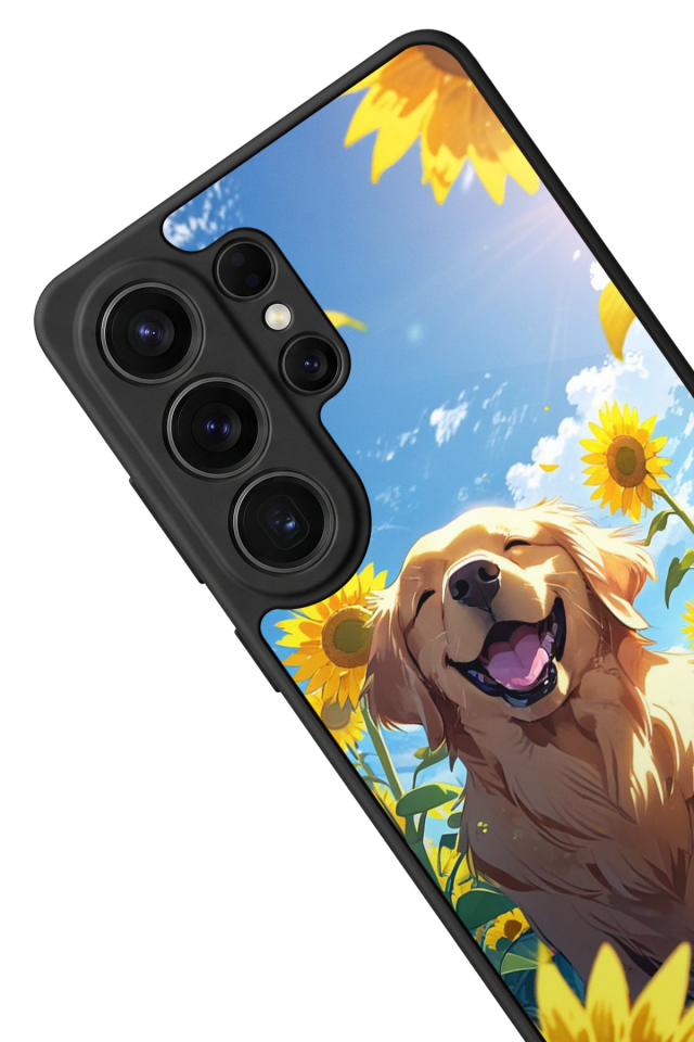 Samsung Galaxy S26 Ultra Uyumlu Golden Kopek Tasarımlı Glossy Premium Kılıf