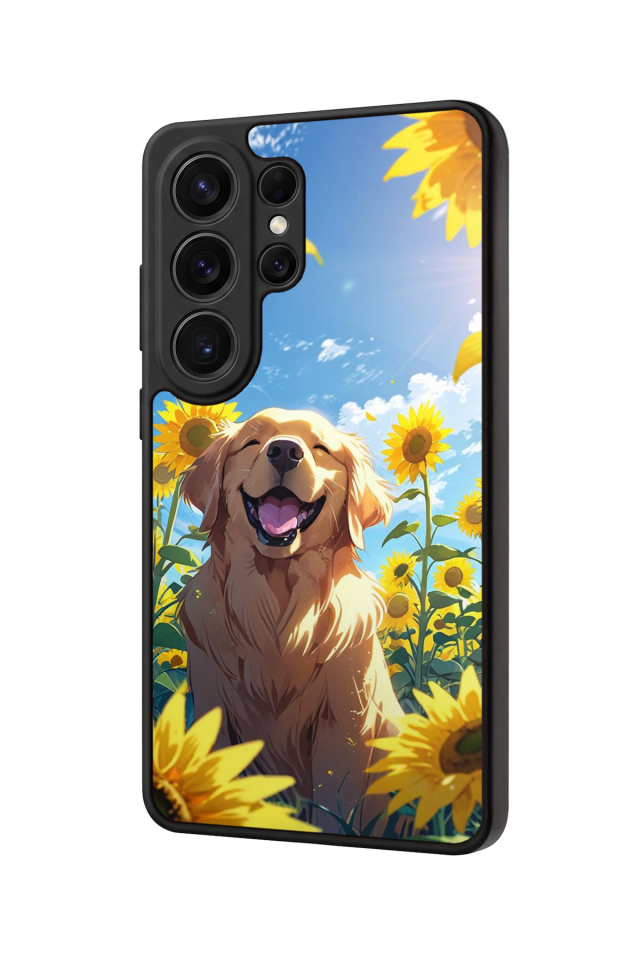 Samsung Galaxy S26 Ultra Uyumlu Golden Kopek Tasarımlı Glossy Premium Kılıf