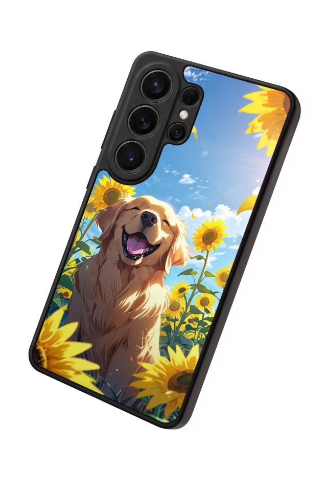 Samsung Galaxy S26 Ultra Uyumlu Golden Kopek Tasarımlı Glossy Premium Kılıf