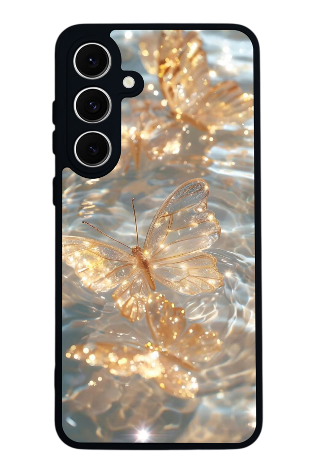Samsung Galaxy S24 FE Uyumlu Kelebek Tasarımlı Glossy Premium Kılıf