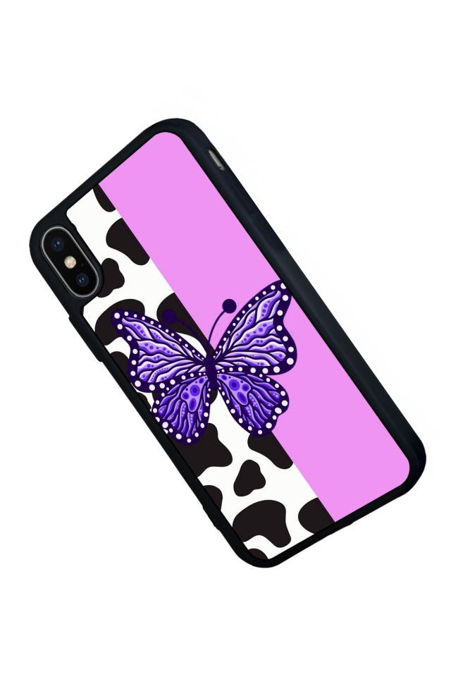 iPhone XS Max Uyumlu Kelebek Tasarımlı Glossy Premium Kılıf
