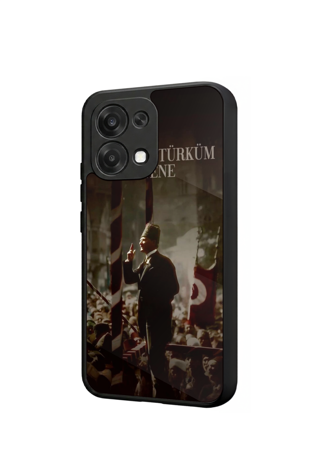 Oppo A6 Pro Uyumlu Mustafa Kemal Ataturk Tasarımlı Glossy Premium Kılıf